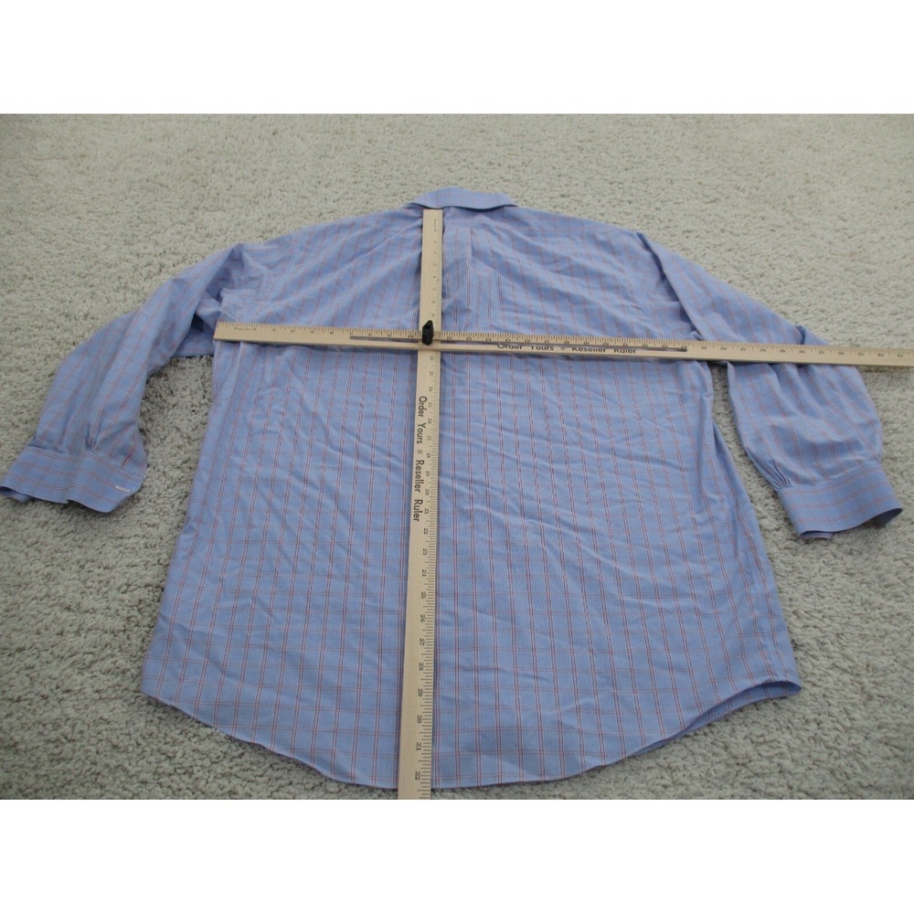 Brooks Brothers Shirt Mens 17 33 Blue Button Preppy Cotton Madison Formal A2 - Picture 5 of 8